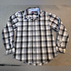 Wrangler Button Up Long Sleeve Short Boys Size 2XG Blur Checkered Print